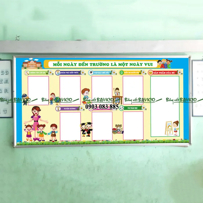 Bảng tin lớp học in PP viền khung nhôm - Bảng Viết Bavico Bảng tin lớp học in PP viền khung nhôm - Bảng Viết Bavico