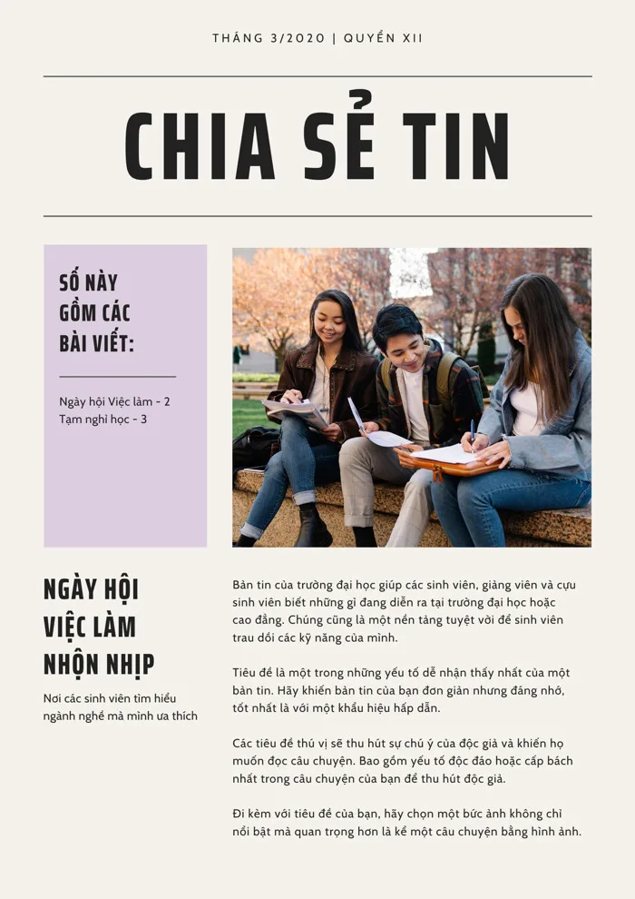 Mẫu viết bản tin đẹp cho công ty, trường học, lớp học | Canva Mẫu viết bản tin đẹp cho công ty, trường học, lớp học | Canva