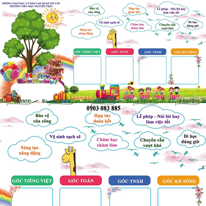 Bảng tin lớp học in PP viền khung nhôm - Bảng Viết Bavico Bảng tin lớp học in PP viền khung nhôm - Bảng Viết Bavico