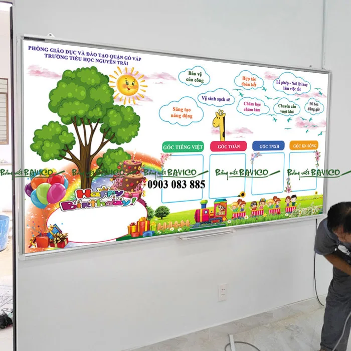 Bảng tin lớp học in PP viền khung nhôm - Bảng Viết Bavico Bảng tin lớp học in PP viền khung nhôm - Bảng Viết Bavico
