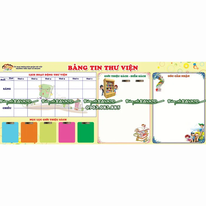 Bảng tin thư viện trường học in PP - Bảng Viết Bavico Bảng tin thư viện trường học in PP - Bảng Viết Bavico