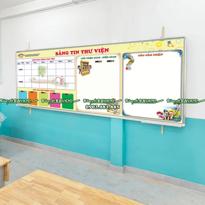 Bảng tin thư viện trường học in PP - Bảng Viết Bavico Bảng tin thư viện trường học in PP - Bảng Viết Bavico