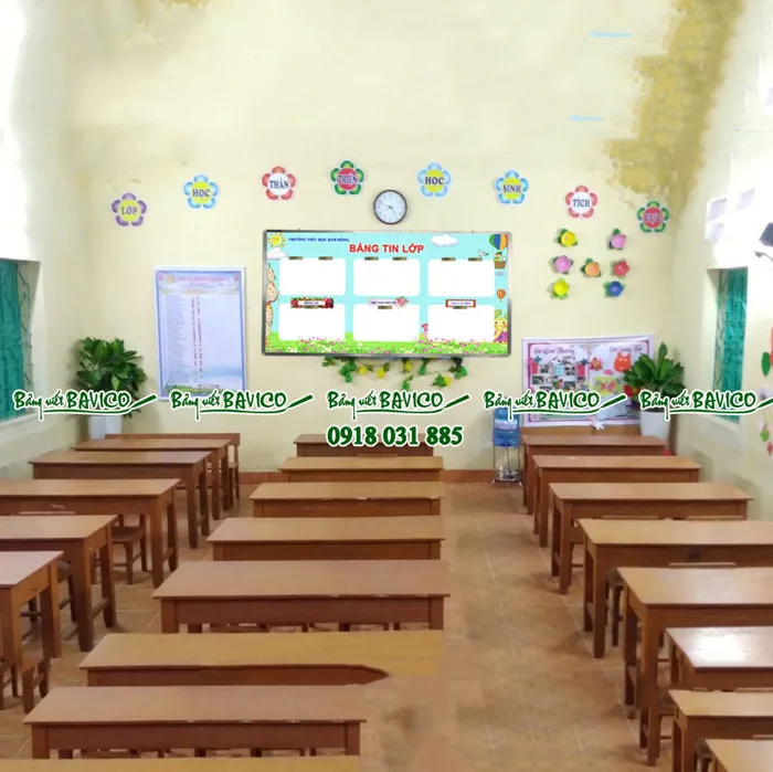 Bảng tin lớp dành cho Trường Mầm Non Tiểu Học KT: 120x160cm - Dụng cụ văn  phòng