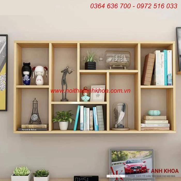 Kệ Sách Treo Tường Gỗ MDF Đẹp, Đa Dạng Mẫu Mã | Anh Khoa Kệ Sách Treo Tường Gỗ MDF Đẹp, Đa Dạng Mẫu Mã | Anh Khoa