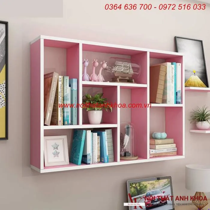 Kệ Sách Treo Tường Gỗ MDF Đẹp, Đa Dạng Mẫu Mã | Anh Khoa Kệ Sách Treo Tường Gỗ MDF Đẹp, Đa Dạng Mẫu Mã | Anh Khoa