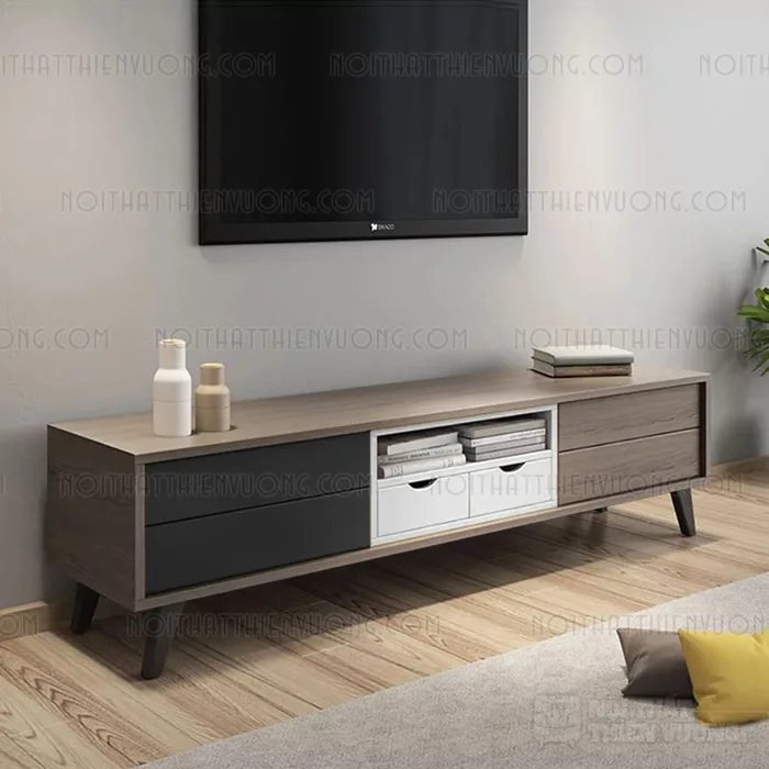 Mẫu kệ tivi phòng khách mang phong cách hiện đại