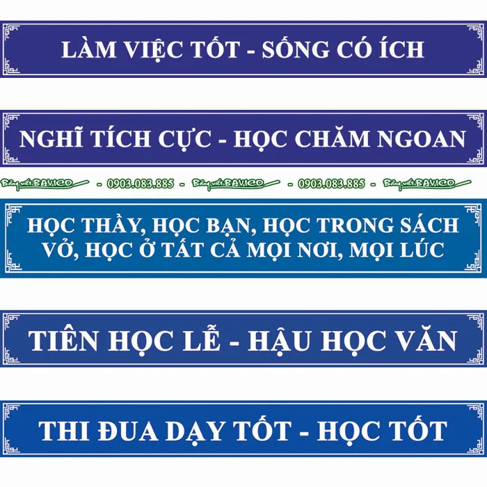 Bảng khẩu hiệu trường học ý nghĩa nhất - Bảng Viết Bavico