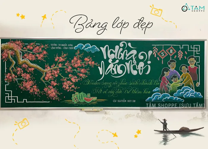 Trầm trồ với những mẫu trang trí bảng Tết đẹp cho lớp học Trầm trồ với những mẫu trang trí bảng Tết đẹp cho lớp học