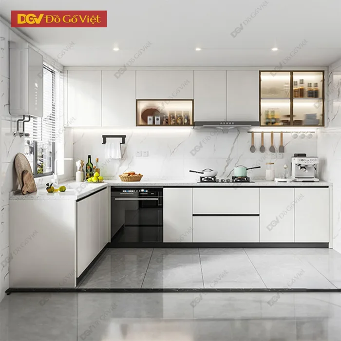 Mẫu Tủ Bếp Đẹp Hiện Đại Kiểu Góc L Tối Ưu Diện Tích Mẫu Tủ Bếp Đẹp Hiện Đại Kiểu Góc L Tối Ưu Diện Tích