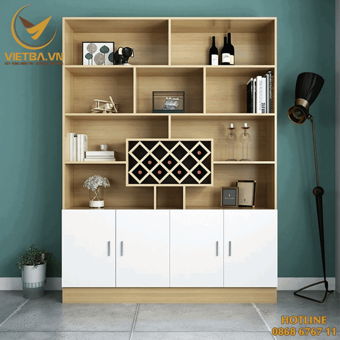 Mẫu tủ rượu đẹp hiện đại bằng gỗ MDF V3-5109
