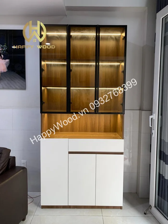 Mẫu tủ rượu kính đẹp sang trọng