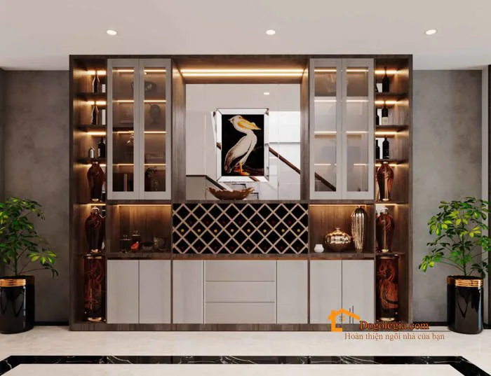 Khám Phá Vẻ Đẹp Sang Trọng của Mẫu Tủ Rượu Gỗ Công Nghiệp LG-TR006 Tại Lê  Gia