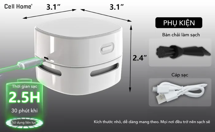 Máy hút bụi mini cầm tay để bàn làm việc nhỏ gọn hút bụi bàn phím tẩy chì  cực tiện dụng