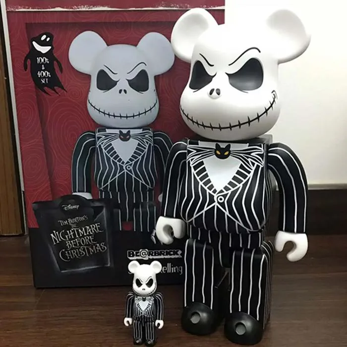 Đồ Chơi Mô Hình Bearbrick Jack Skellington Màu Đen Xám Size 1000% | Vua  Hàng Hiệu