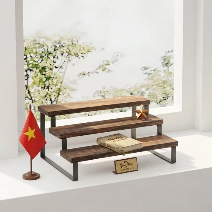 Kệ décor mô hình gỗ cháy - GM214 Kệ décor mô hình gỗ cháy - GM214