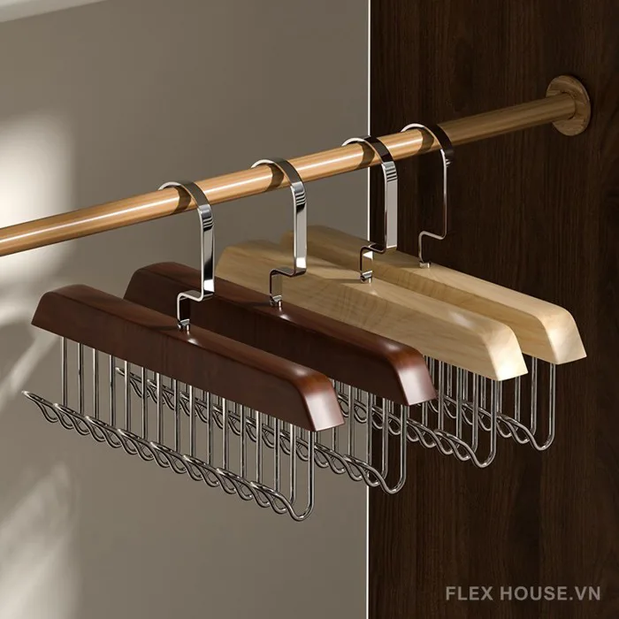 Móc treo quần áo 8 nhánh đa năng bằng gỗ YYD053 | Flexhouse VN