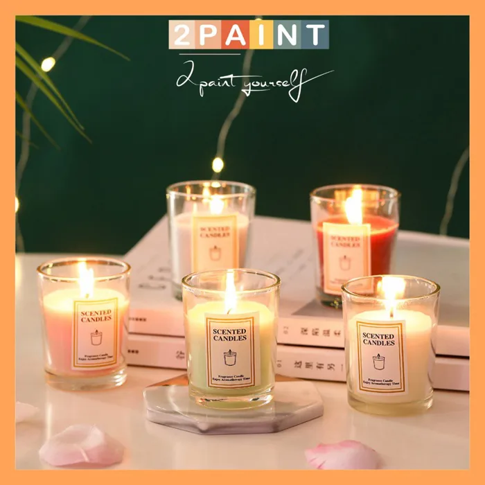 Nến thơm thiên nhiên trang trí phòng ấm áp, nến cốc SCANTED CANDEL 4x6cm  decor không khói T11