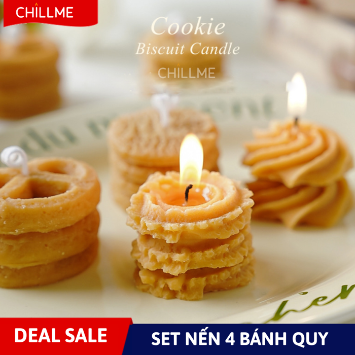 Set nến thơm tealight hình bánh quy Chillme decor phong cách Hàn Quốc dễ  thương handmade