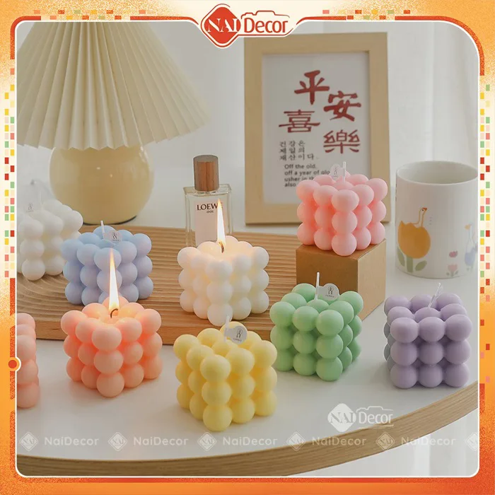 Nến Thơm Rubik, Nến Decor Phong Cách Hiện Đại - Nai Decor