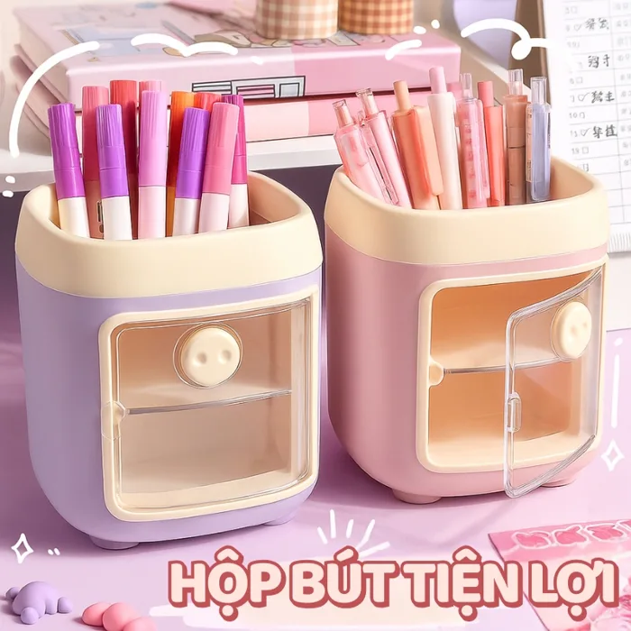 Hộp Đựng Bút Để Bàn Cute – Lọ Đựng Bút, Ống Cắm Bút Văn Phòng Phẩm Tiện Lợi  Trang Trí Bàn Học