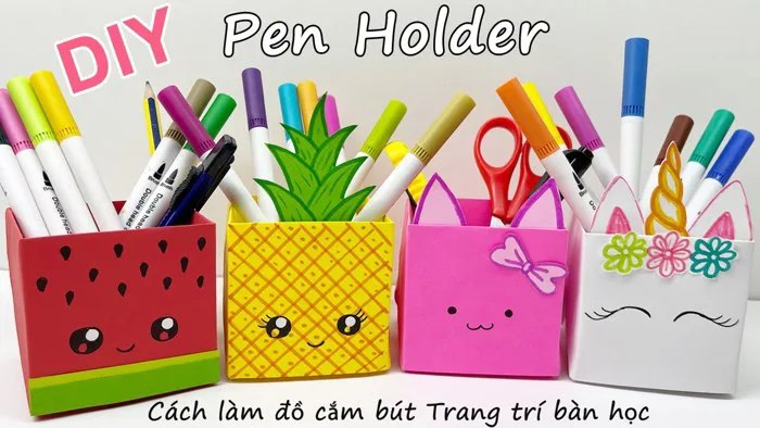 Cách làm Hộp cắm bút Trang Trí bàn học | Hướng dẫn làm đồ cắm bút | DIY Pen  Holder | Liam Channel