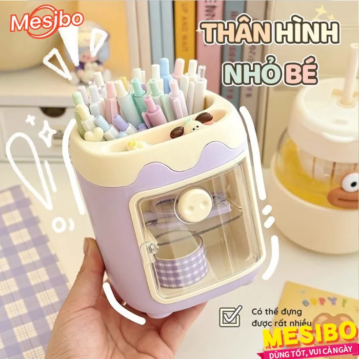 Hộp đựng bút để bàn học cute, ống cắm bút trang trí decor bàn làm việc tiện  lợi gọn gàng | Shopee Việt Nam