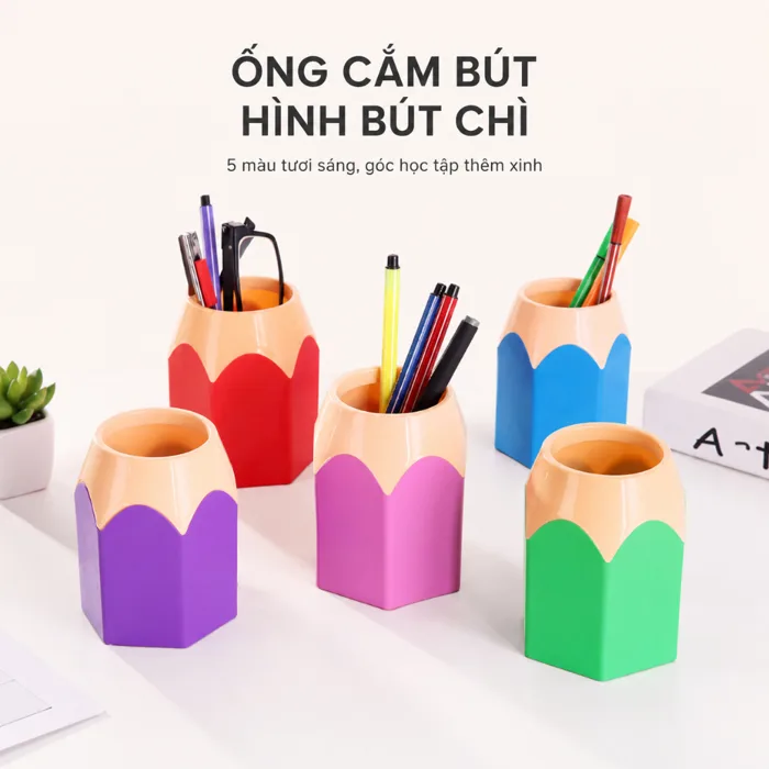 Ống Cắm Bút Hình Bút Chì Dễ Thương, Hộp Đựng Bút Để Bàn Nhiều Màu, Phụ Kiện Trang  Trí Bàn Học Văn Phòng | Shopee Việt Nam
