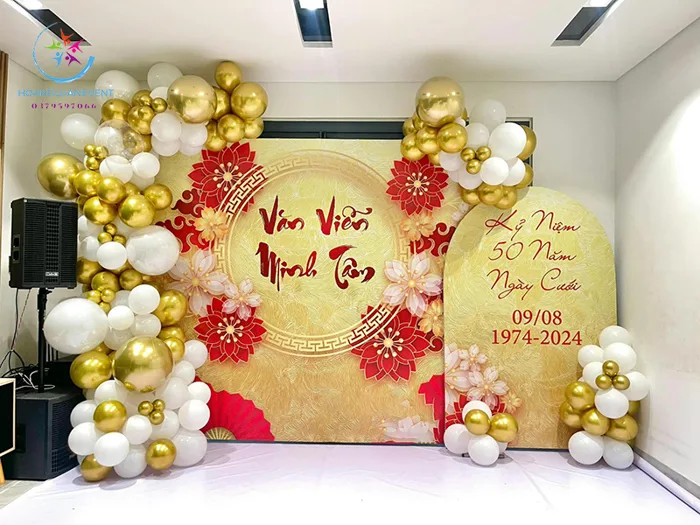 Decor phông nền kỷ niệm 50 năm ngày cưới