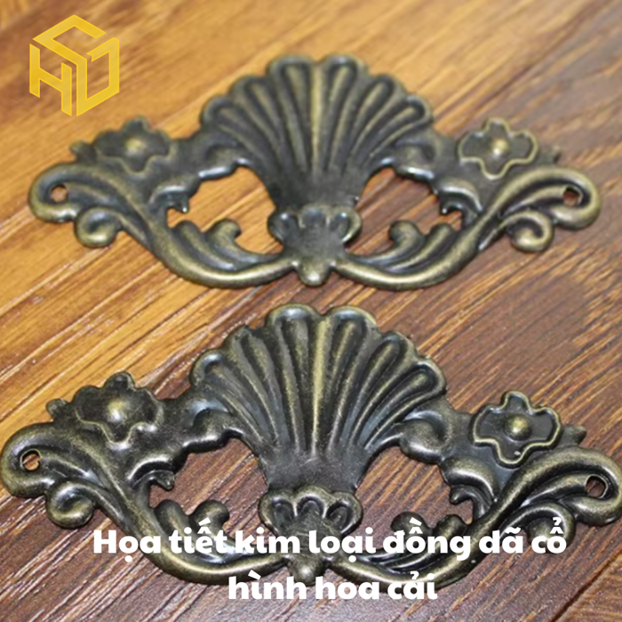 Bộ 5 Phụ kiện trang trí góc hộp gỗ, góc sách phong cách cổ điển