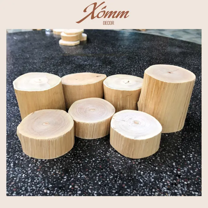 Khúc gỗ tròn, đôn gỗ mini ĐK 3-10cm trang trí decor phòng, quán cafe. trụ gỗ, khoanh gỗ decor - Tretrucvietnam