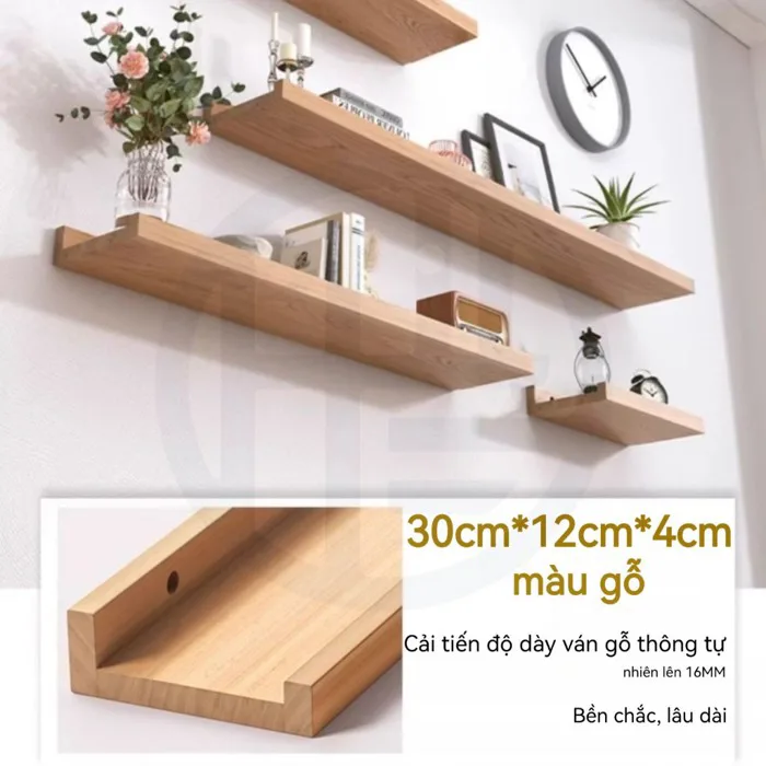 𝑯𝑬𝑰𝑵𝑶 Kệ Gỗ Treo Tường Trang Trí Decor Phòng Khách Thanh Ngang - Tặng Kèm Phụ Kiện Dễ Lắp Đặt | Shopee Việt Nam