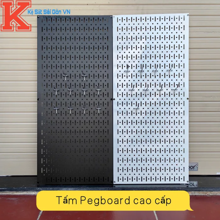 Bảng treo dụng cụ cơ khí, bảng kim loại treo phụ kiện Pegboard - 1.2m x  60cm - Kệ sắt sài gòn