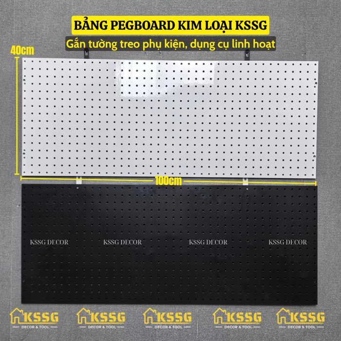 BẢNG PEGBOARD KIM LOẠI GẮN TƯỜNG DÀI 1.2mx60cm