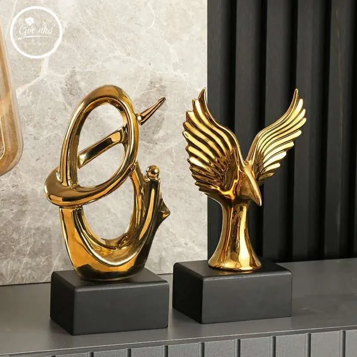 Tượng phù điêu kim loại mạ vàng chân đế | Góc Nhà - Kitchenware