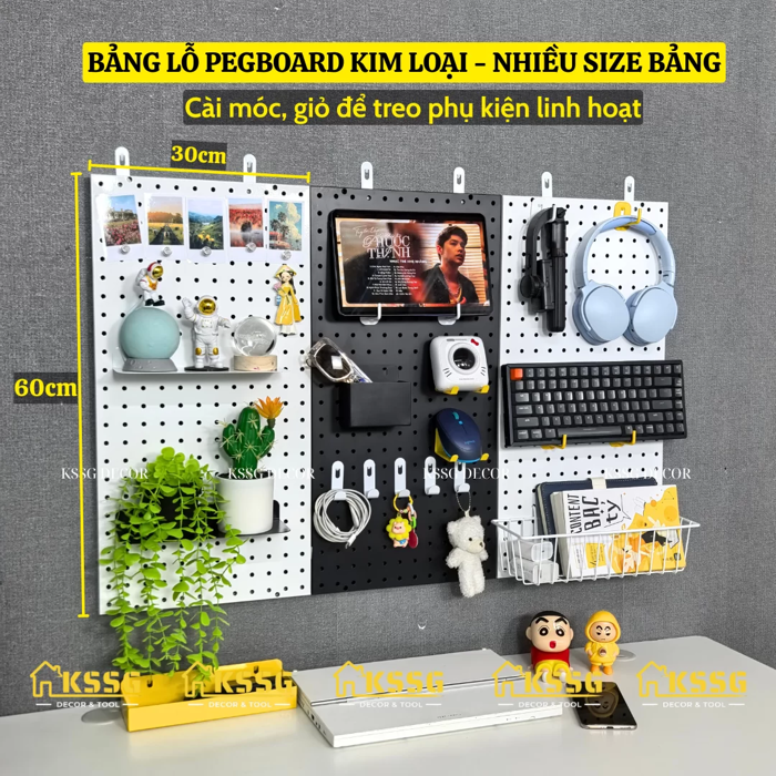 BẢNG TREO ĐỒ PEGBOARD KIM LOẠI - KSSG DECOR