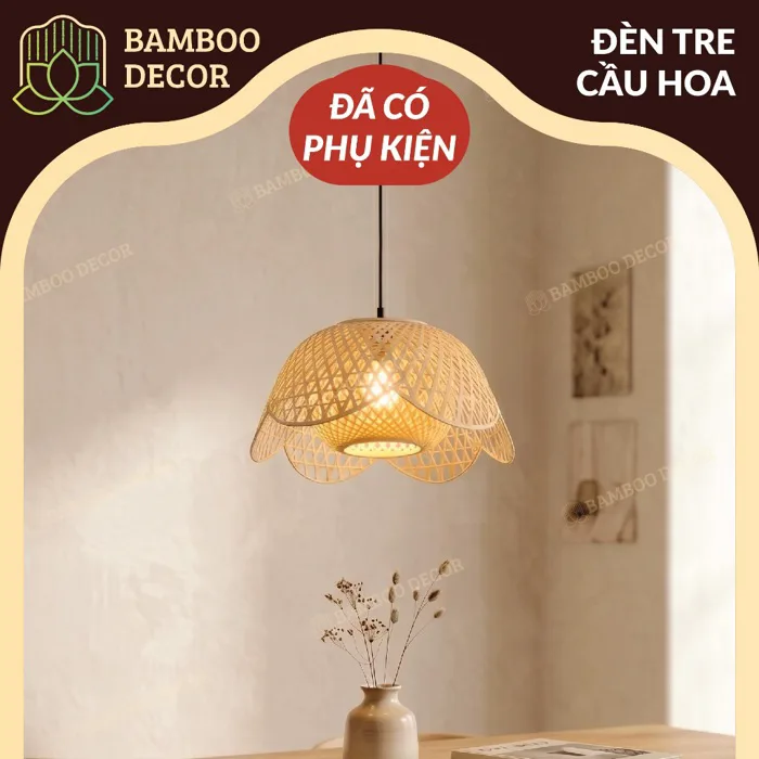 Bộ 3 Đèn Mây Tre Đan Cao Cấp Có Kèm Đầy Đủ Phụ Kiện - Đèn Tre Trang Trí Nhà  Cửa, Nhà Hàng, Quán Cafe