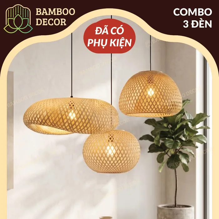 Đèn Mây Tre Đan HÌNH ĐÁM MÂY Kèm Phụ Kiện - Đèn Tre Trang Trí Nhà Cửa, Nhà  Hàng, Quán Cafe - Bamboo Decor