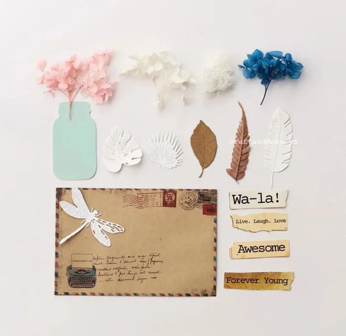 Phụ kiện trang trí thiệp & scrapbook chủ đề Hoa Lá