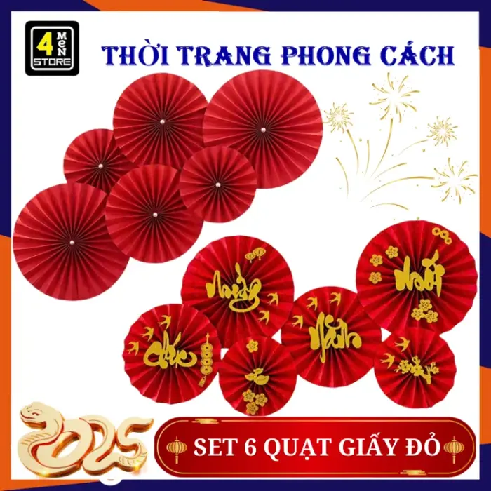 SET 6 Quạt Giấy Đỏ Dán Tường Trang Trí Tết - Quạt Xếp Đỏ Kèm Chữ Chúc Mừng  Năm Mới Decor Nhà Cửa Đẹp Mắt - Quạt Xòe Đỏ Trang Trí Trung Thu, Khai  Trương, Đám Cưới | Lazada Việt Nam