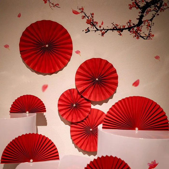 Quạt Giấy Trang Trí Làm Đồ Handmade Decor Tường Chụp Ảnh Đám Cưới Tết,  Trung Thu Fishy Decor