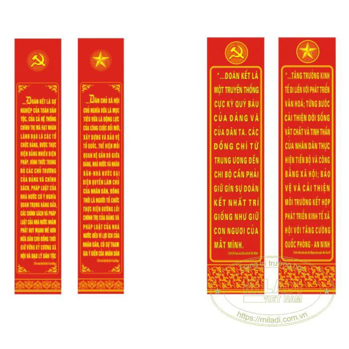 Khẩu hiệu trích 2 bên hội trường Khẩu hiệu trích 2 bên hội trường