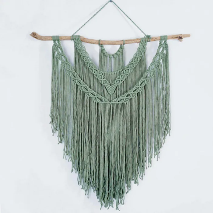 Rèm Dây Treo Macrame 3 Tầng, Xanh Dương Nhạt, Trang Trí Nội Thất