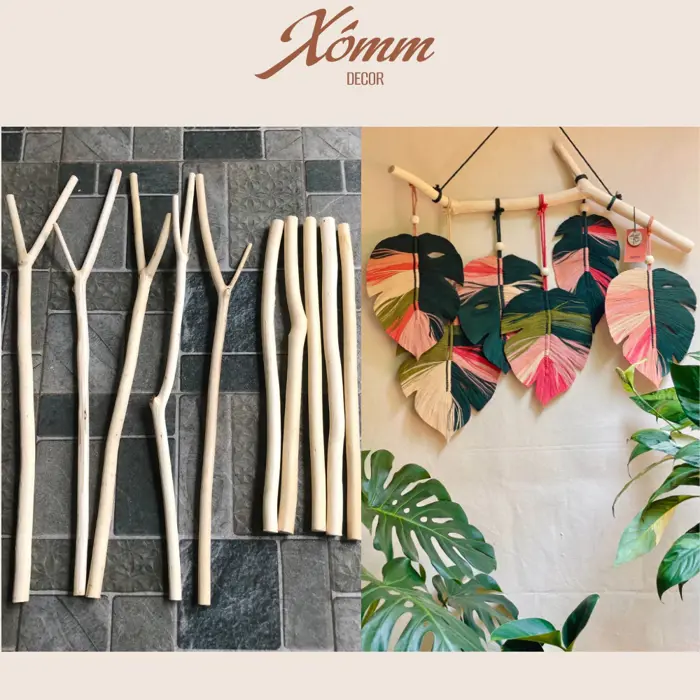 Cành cây gỗ làm rèm macrame, thanh treo quần áo, trang trí decor. nhánh cây  khô, cành cây khô decor - Công Ty TNHH Trúc Vũ Farm