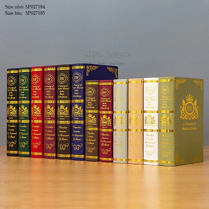 Sách giả decor giao ngẫu nhiên phong cách cổ điển sang trọng vintage - Misa  House