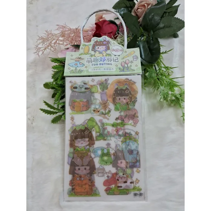 Set 4 miếng sticker dán trang trí nhật ký, sổ, bàn học cute