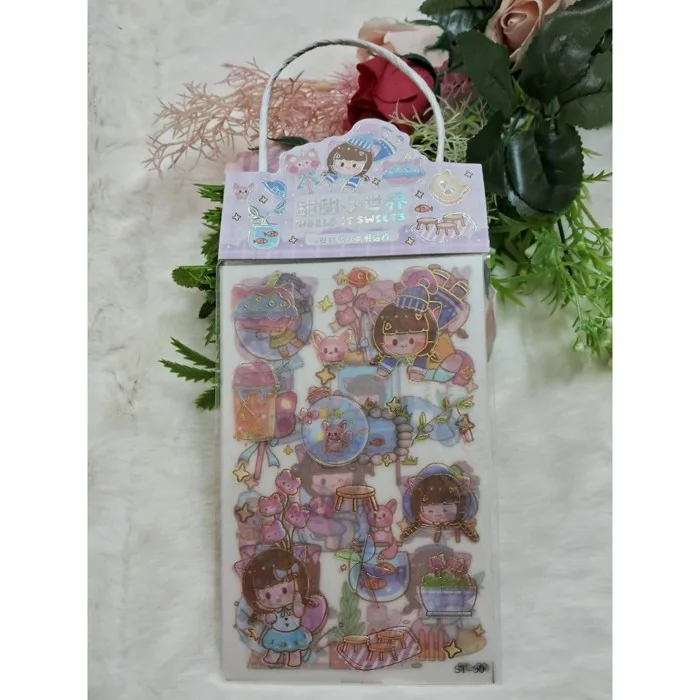Set 4 miếng sticker dán trang trí nhật ký, sổ, bàn học cute