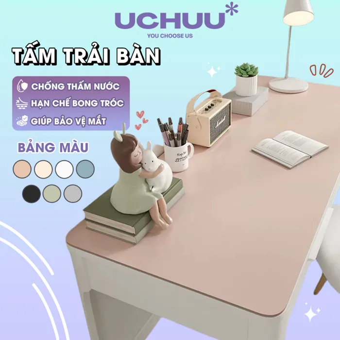 Tấm Trải Bàn Da PU UCHUU Miếng Lót Bàn Học Chống Thấm, Thảm Trải Bàn Làm  Việc, Đệm Laptop Pad Chuột