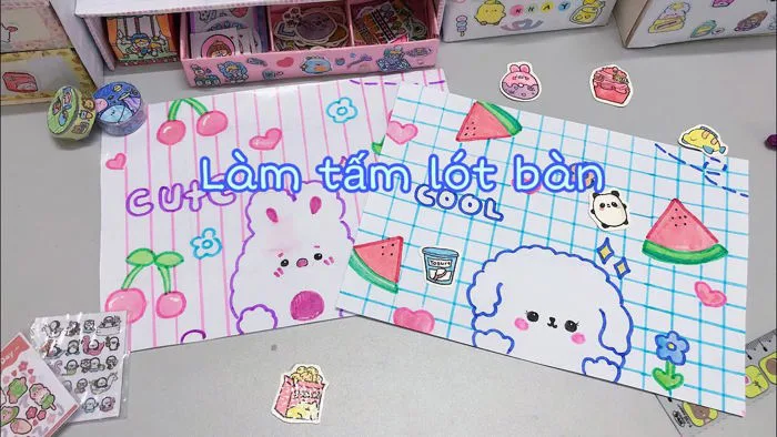 Cách mình làm tấm lót bàn🍉|Nhã Ý Channel