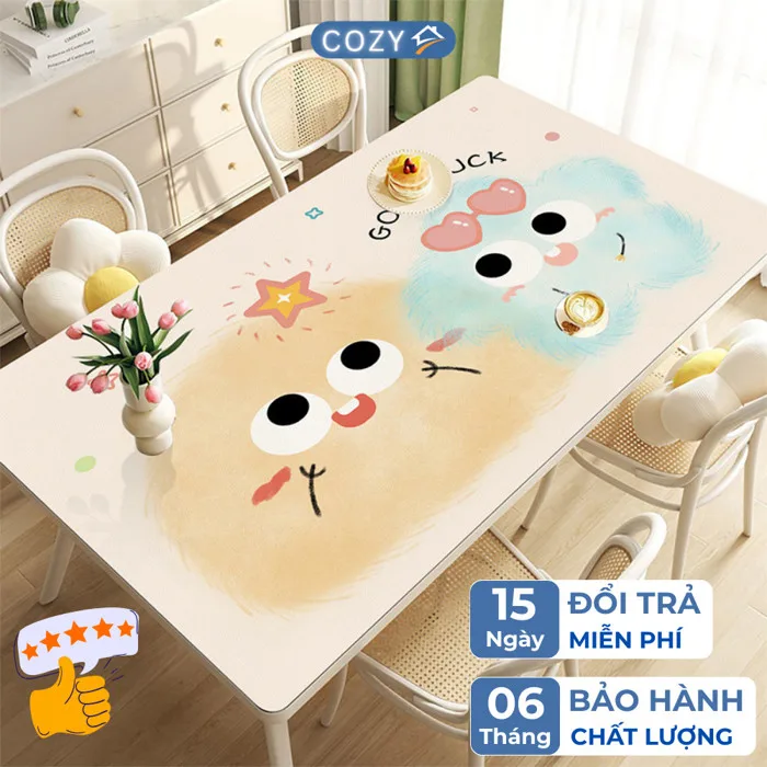 Thảm Trải Bàn Học Sinh, Bàn Trà Cozyhome, Chống Bám Bẩn Họa Tiết Dễ Thương,  Tấm Lót Bàn Ăn Da PU Chống Nước