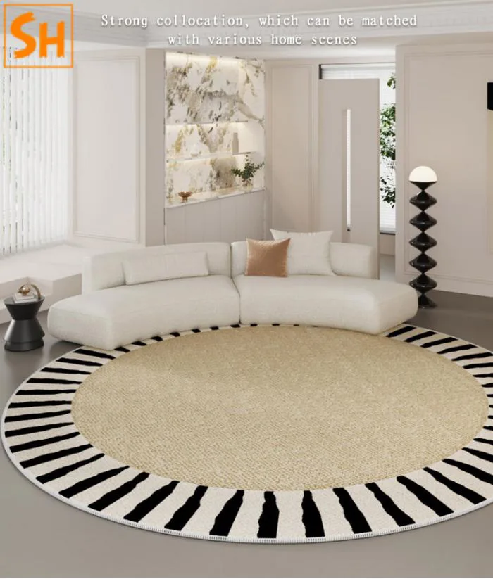 Thảm tròn kiểu Pháp decor phòng khách JR202512